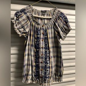 Plaid Short Sleeve Top